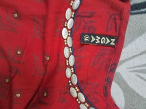 Red nd blue plaazo Ethnic Kurta with Golden