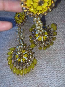 Stunning Yellow Floral Dangle Earrings