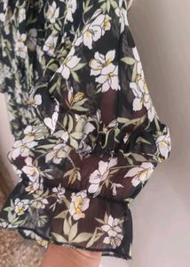 Floral Print Chiffon Top