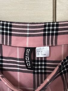 H&amp;M Pink Plaid Mini Dress