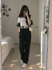 Graphic Crop Top and Pants Set