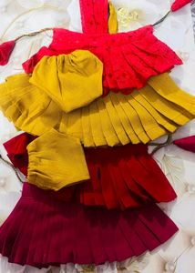 Laddu gopal cotton dress combo 4 dres$2panty