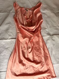 Satin Cowl Neck Mini Dress