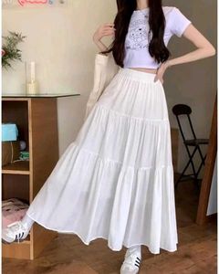white long tiered skirt trendy