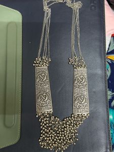 Oxidized Silver Peacock Necklace