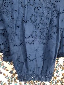 Blue Embroidered Skirt