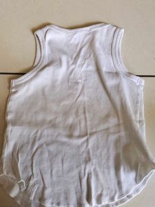 White Ribbed Cherry Tank
