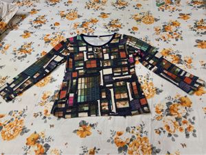 Geometric Print Long Sleeve Top