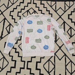 White Graphic Print Sweatshirt