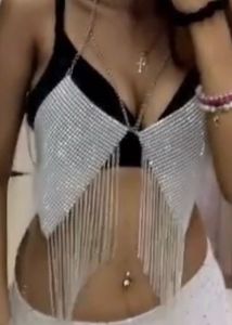 Sparkling Rhinestone Fringe Top