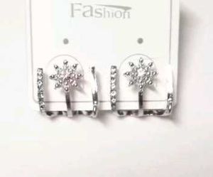 Sparkling Snowflake Ear Cuff Earrings