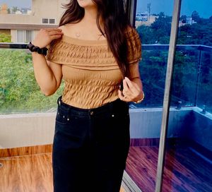 Smocked Off-Shoulder Top