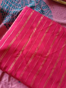 Pink & Gold Striped Fabric