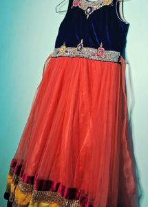 Exquisite Blue &amp; Coral gown