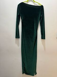 Off Shoulder (One sided) Velvet Dress with a slit