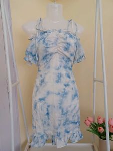 Tie Dye Mini bodycon Offshoulder Dress