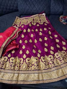 Vibrant Purple Embroidered Lehenga Set