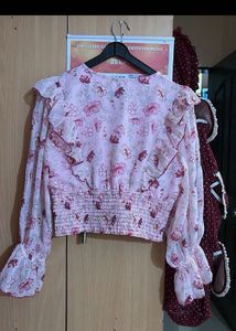 Floral Ruffle Crop Top