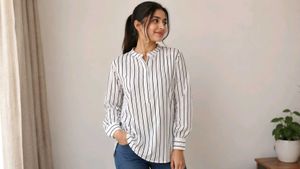 Classic Striped Button-Down Tunic