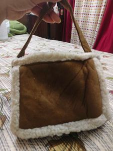 Cozy Brown Sherpa Trim Bag
