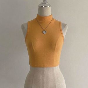 Sleeveless Mock Neck Crop Top