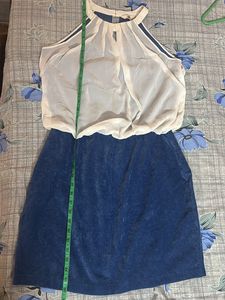 White &amp; Blue Mini Dress