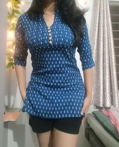 Blue Printed Kurta