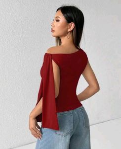 NEW Solid Asymmetric One Shoulder Tube Crop top