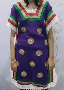 Vibrant Purple Embroidered Kurta