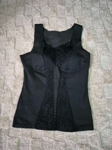 Black Lace Trim Camisole Tank Top