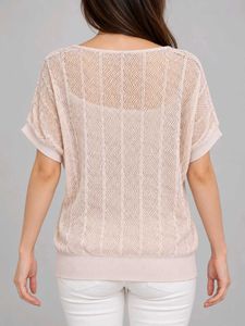 Sheer Knit Cowl Neck Top