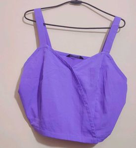 Lavender Crop Top &amp; Wide Leg Pants Set 36 Bust