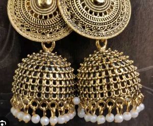 Oxidized Jhumka Earrings