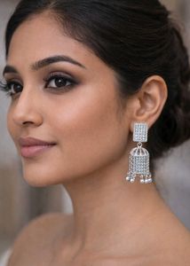 Elegant Silver Jhumka Earrings