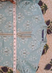 Aqua Floral Print Kurta