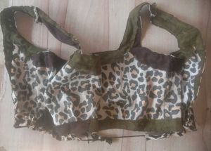 Leopard Print Blouse / Crop Top with Toe Back