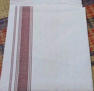 Brand New Maroon Border Dhoti