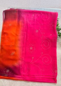 Stunning Pink Embellished Saree