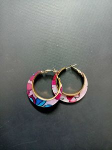 Funky Floral Hoop Earrings