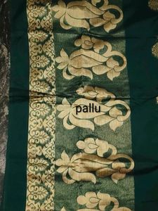 Bottle Green Cotton Silk Saree with blouse