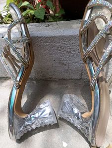 white diamond shining heels for women