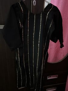 Elegant Black Sequined Kurta