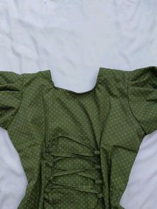 Corset back puff sleeve kurti🍃🫶
