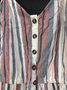 Striped Button-Down Midi Dress