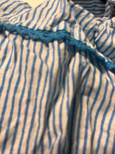 Global desi Girls' Blue &amp; White Striped Outfit