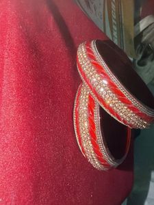 Sparkling Red &amp; Gold Bangles