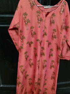Pink Floral Print Kurta