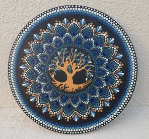 tree pattern dotting mandala wall decor