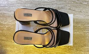 Chic Black Strappy Block Heels