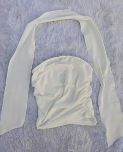 Y2K Tube Top with Scarf Styling